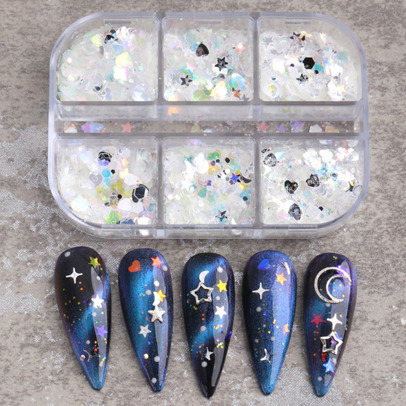 Reflective And Translucent Edelweiss Powder Nail Sequins - Image 11