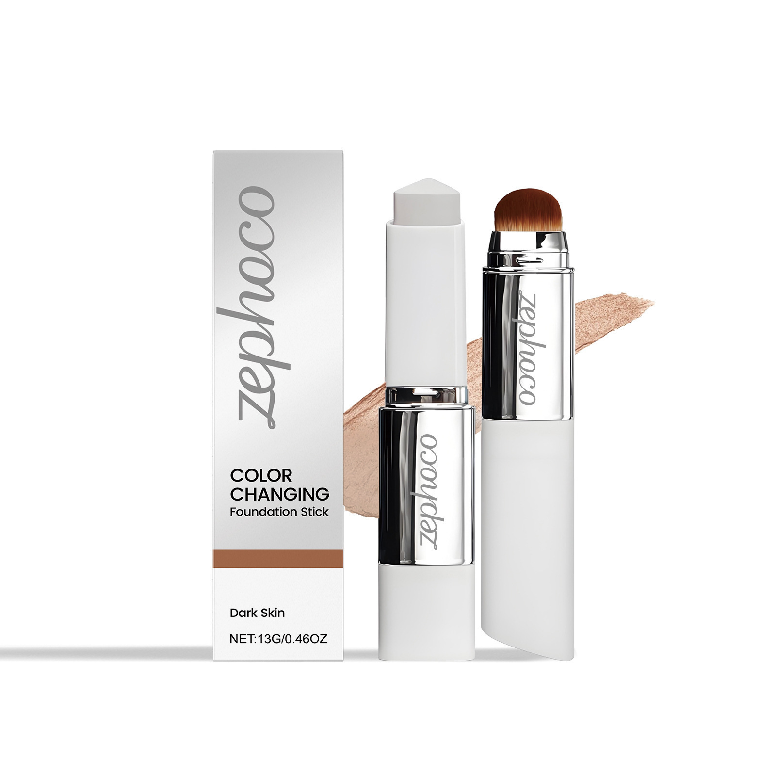 In-stock 2-in-1 Color-changing Foundation Stick With Hydrating Foundation Liquid And Brush - Image 3