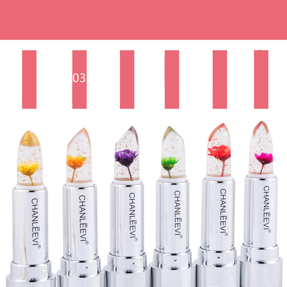 Flower Gold Leaf Temperature Change Crystal Lipstick - Image 3