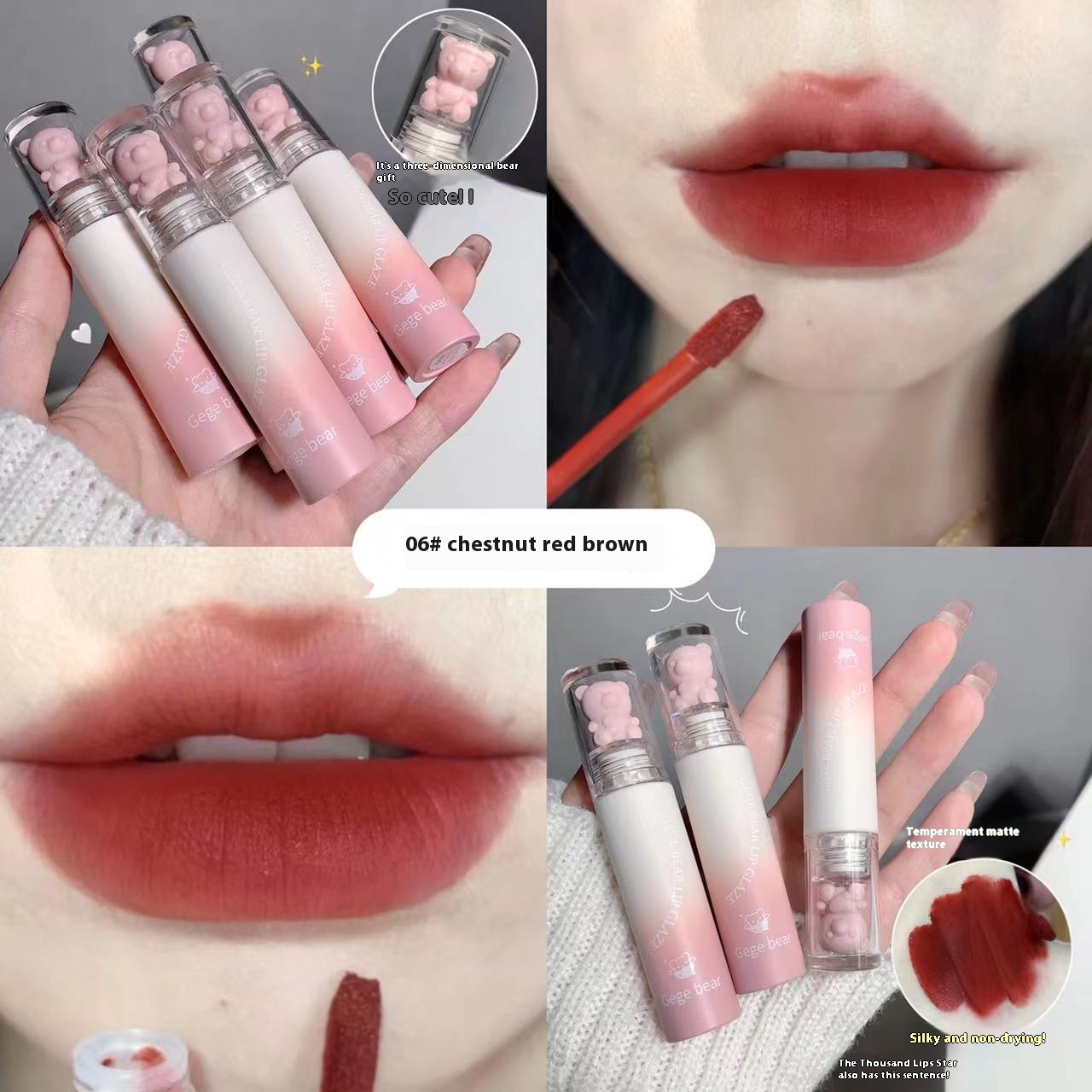 Cotton Lip Lacquer Matte Velvet Matte Moisturizing Lipstick - Image 6