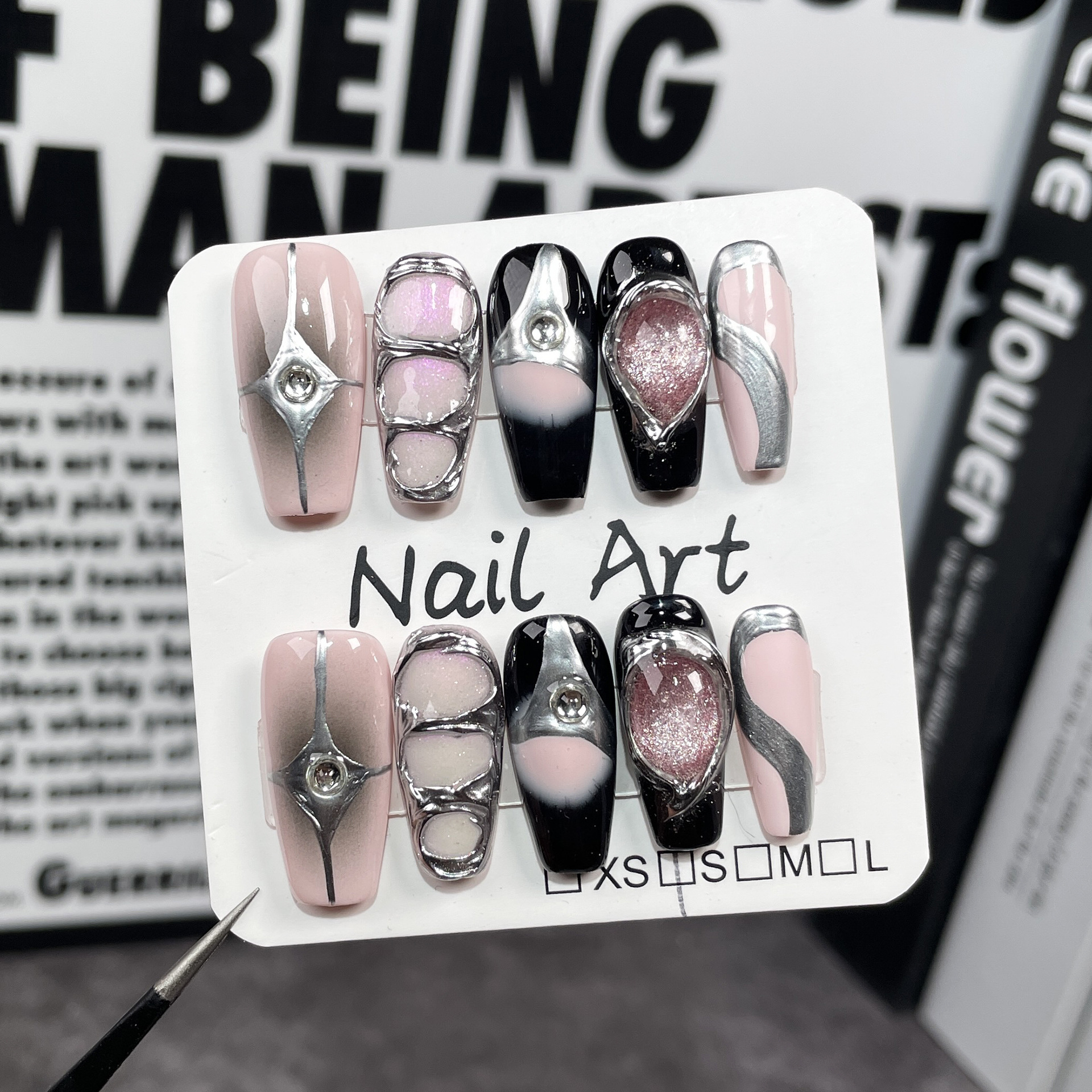 Handmade Medium-Length Nail Tips For Wearable Nails