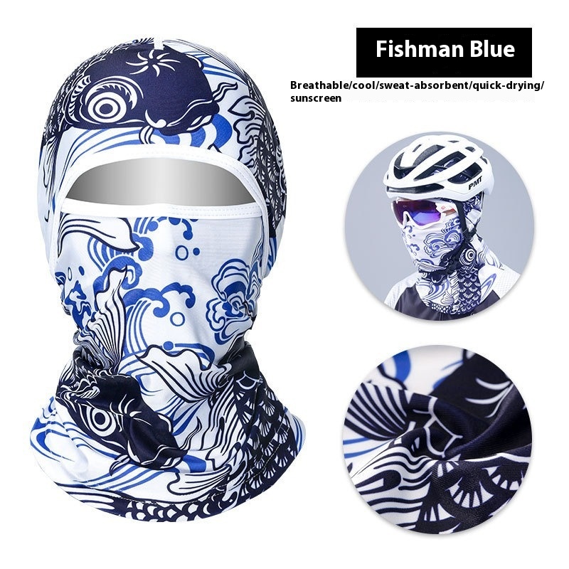 Summer Ice Silk Sun Protection Mask Men's Head Cover Full Face Fishing Sun Protection Scarf - Image 9