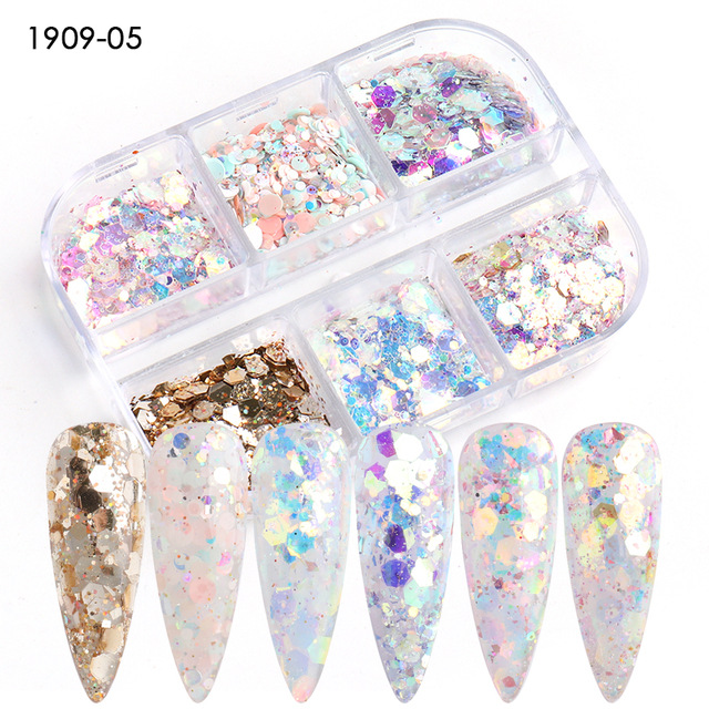Reflective And Translucent Edelweiss Powder Nail Sequins - Image 4
