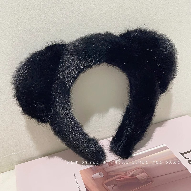 Maillard Fluffy Hair Band High-grade Headdress Face Wash Hair Fixer Wide-brimmed High Skull Hair Bundle - Image 11