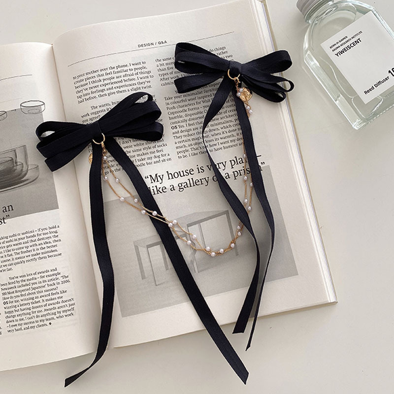 Fashion Bow Pearl Fringe Hair Clip - Image 3