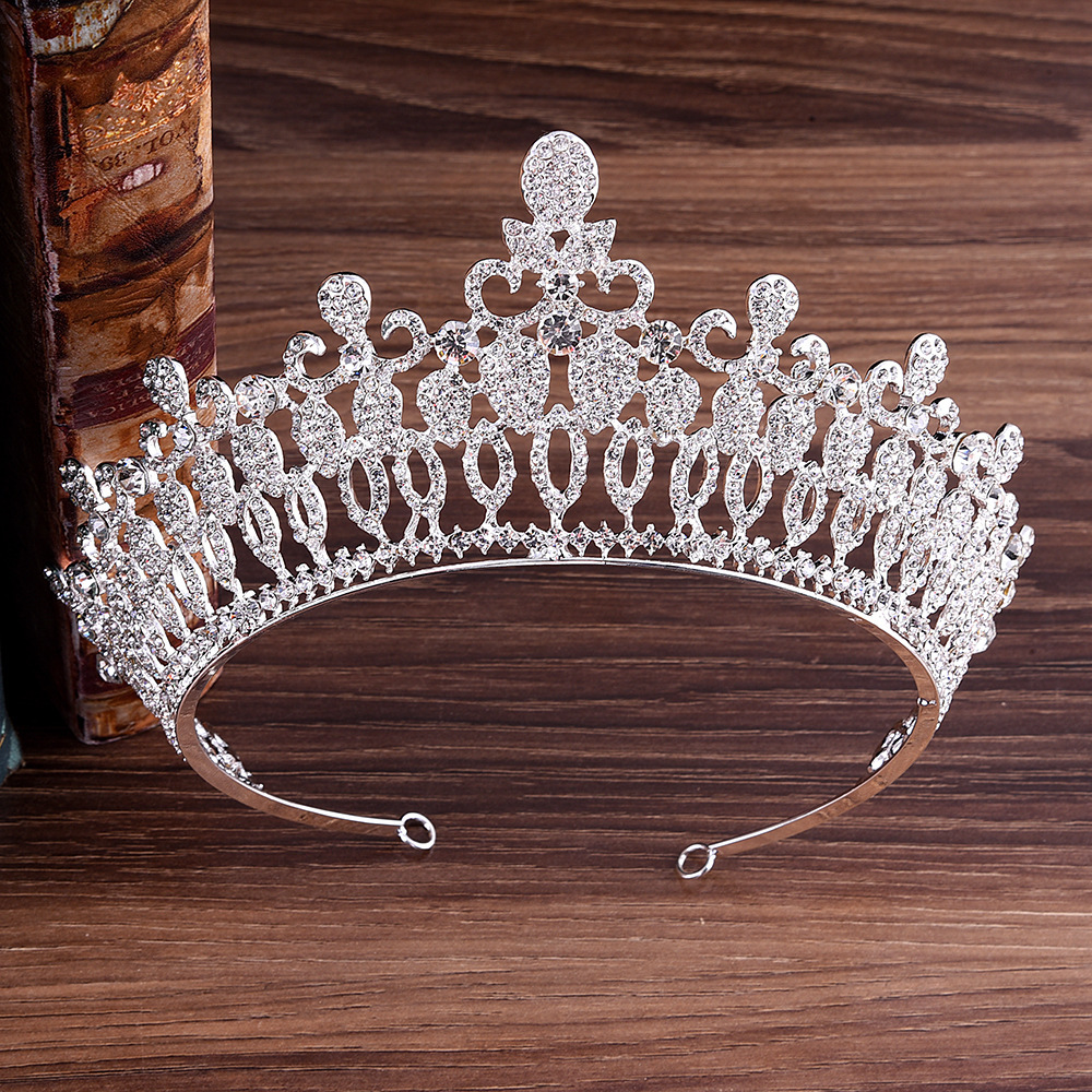 European And American Bridal Rhinestone Hair Accessories Baroque Princess Multi-Color Crown - Image 4
