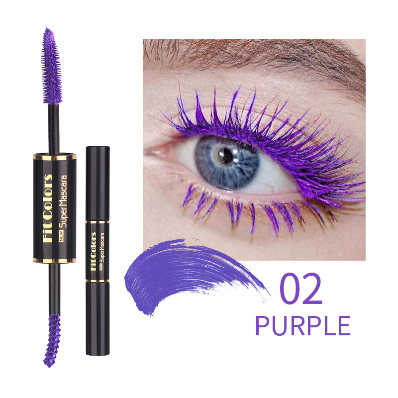 Double-headed Color Mascara Thick Curl More Than Waterproof Not Smudge White Eyebrow Dyeing - Image 2