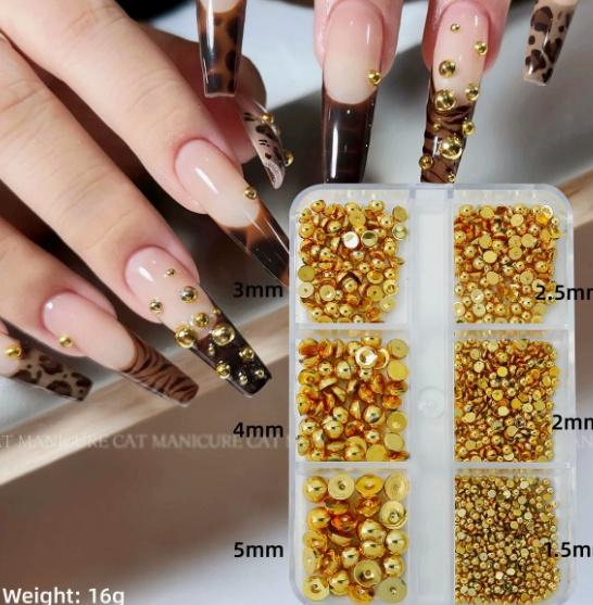 Gold And Silver Half-moon Stars For Nail Decoration