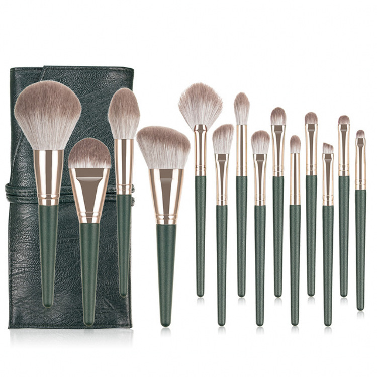 14 Green Cloud Makeup Brushes Suit Super Soft - Image 6