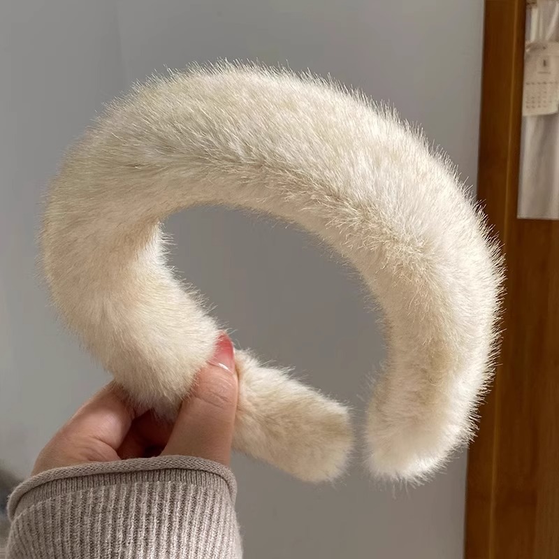 Maillard Fluffy Hair Band High-grade Headdress Face Wash Hair Fixer Wide-brimmed High Skull Hair Bundle - Image 3