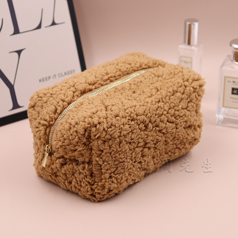 Teddy Plush Cosmetic Bag Japanese Style Lambswool - Image 4