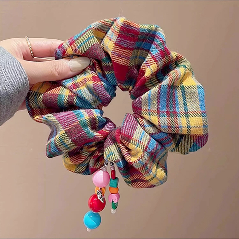 Colorful Plaid High-elastic Hair Tie
