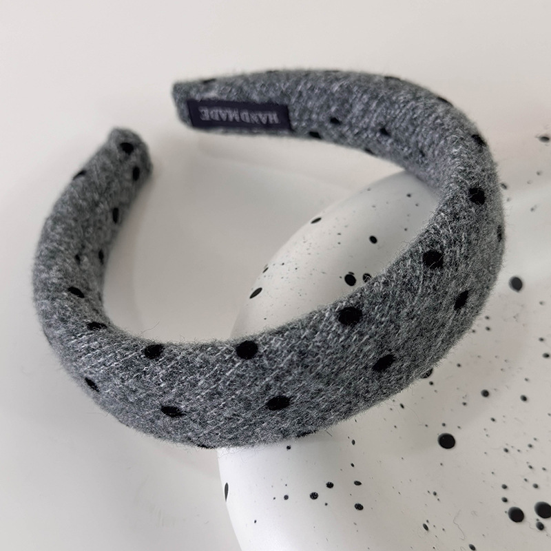 Women's French Retro Dots Knitted Headband - Image 5