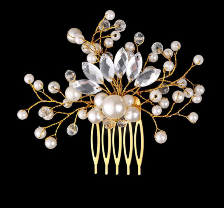 Korean Exquisite Pearl Comb Diamond Crystal Fork Handmade Hairpin Bridal Headwear Accessories - Image 6