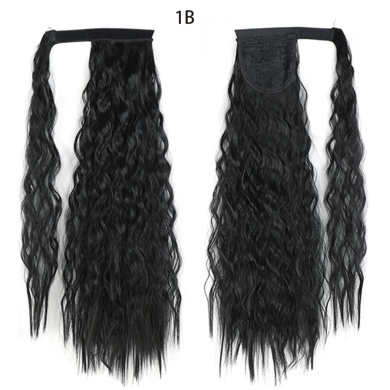 Ponytail Wig Water Wave Velcro Banding Chemical Fiber High Temperature Silk - Image 3