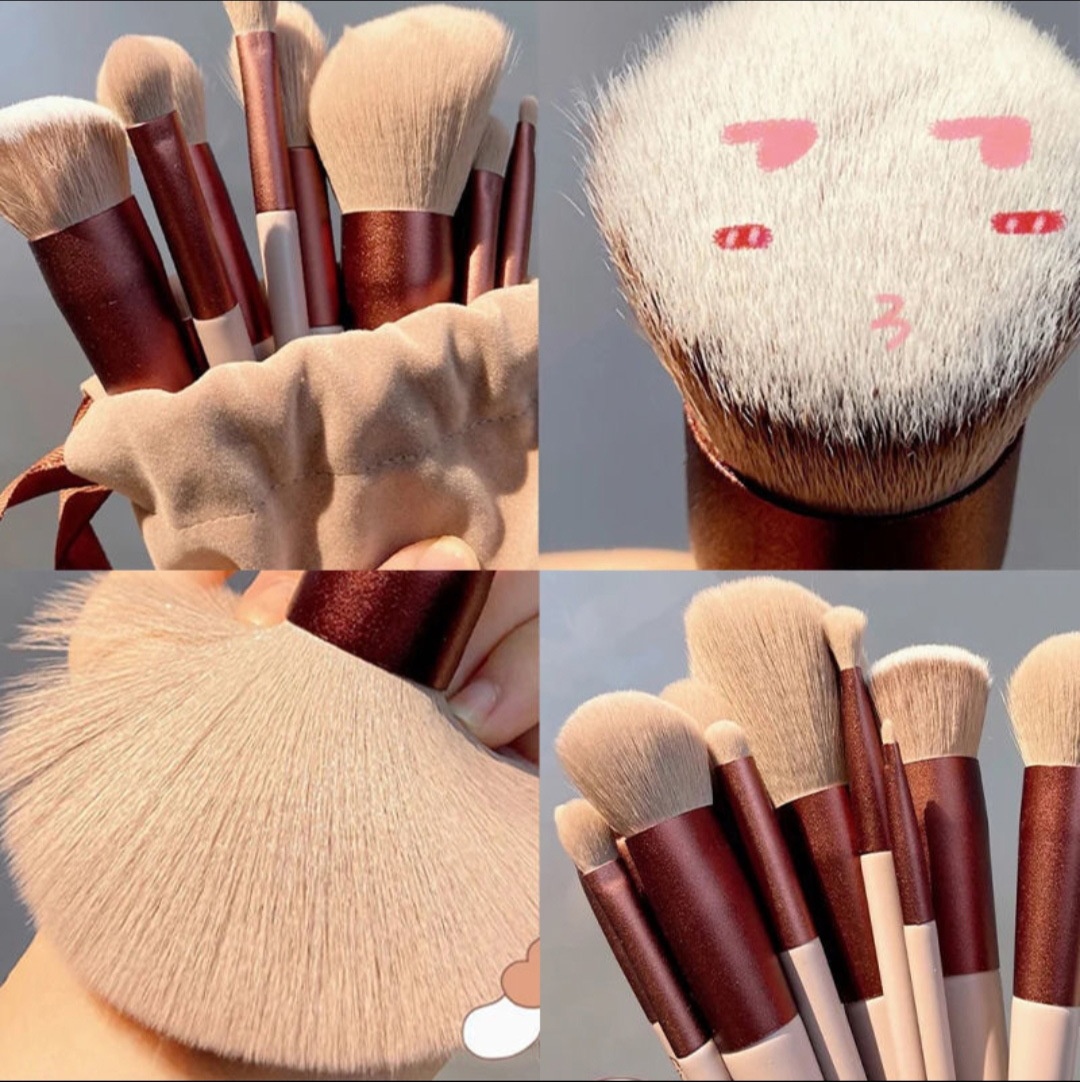 13 PCs Purpleflower Holly Leaf Makeup Brushes Suit Soft Hair - Image 2