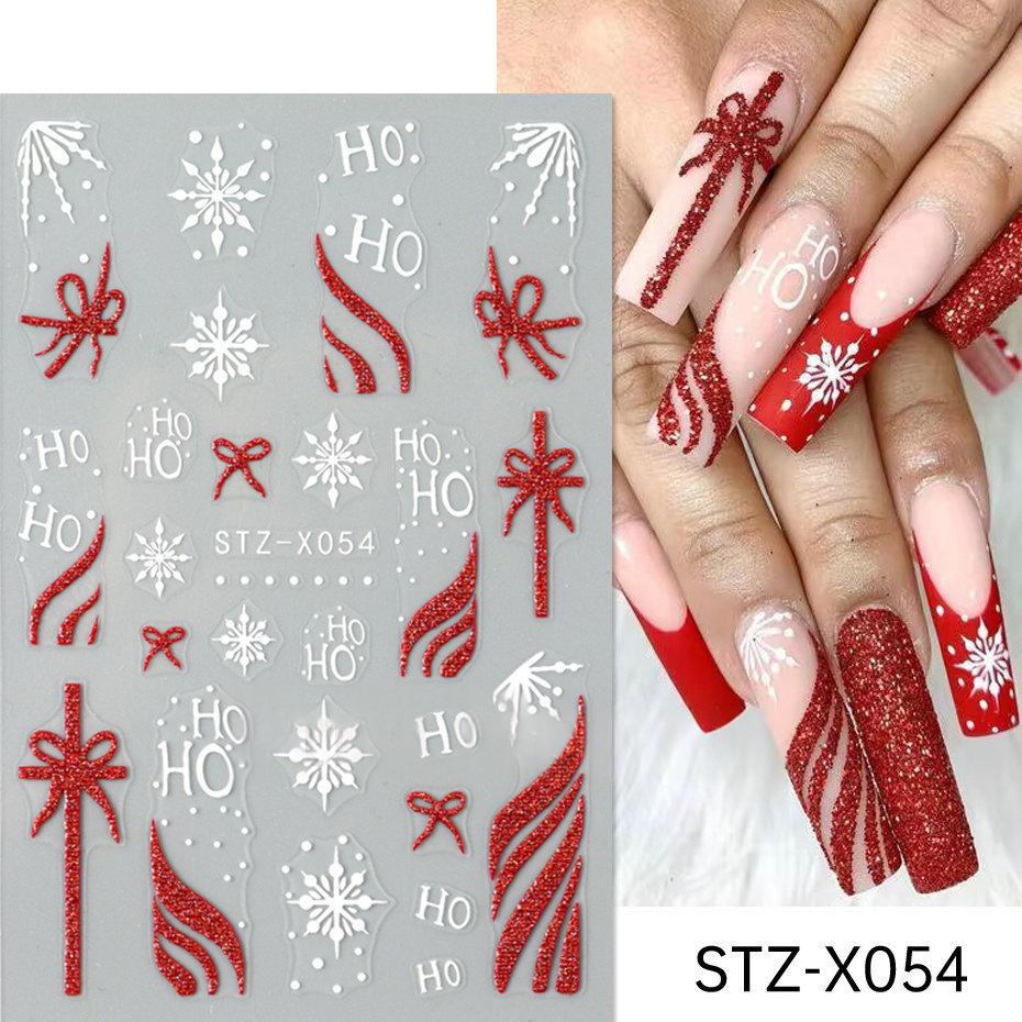 Nail Art Stickers Valentines Day Black-and-white Heart French-style With Irregular Line Designs - Image 13
