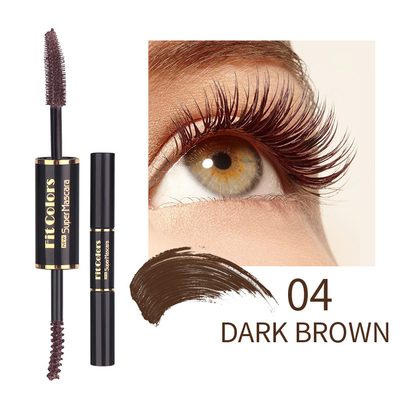 Double-headed Color Mascara Thick Curl More Than Waterproof Not Smudge White Eyebrow Dyeing - Image 4