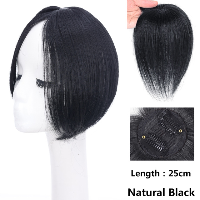 Women's Head Hair Replacement Center-parted Wig Air Side Bangs Two-card Straight Hair - Image 4