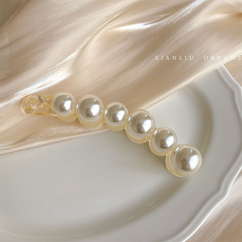 Horsetail Clip Banana Clip Large Pearl Hair Clip - Image 3