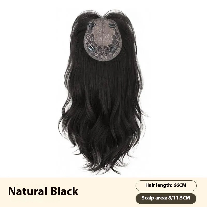 Increase Hair Amount Seamless Ultra-thin Breathable Head Hair Replacement Temperament High Skull Top Wig Set