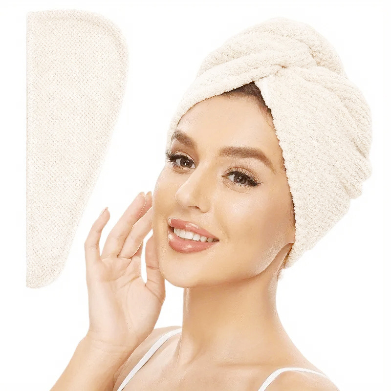 Womens Coral Fleece Hair Drying Cap Highly Absorbent - Image 5