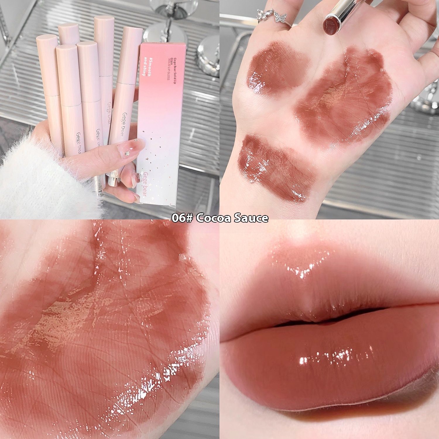 Solid Lip Gloss Water Light Mirror Press Lipstick - Image 6