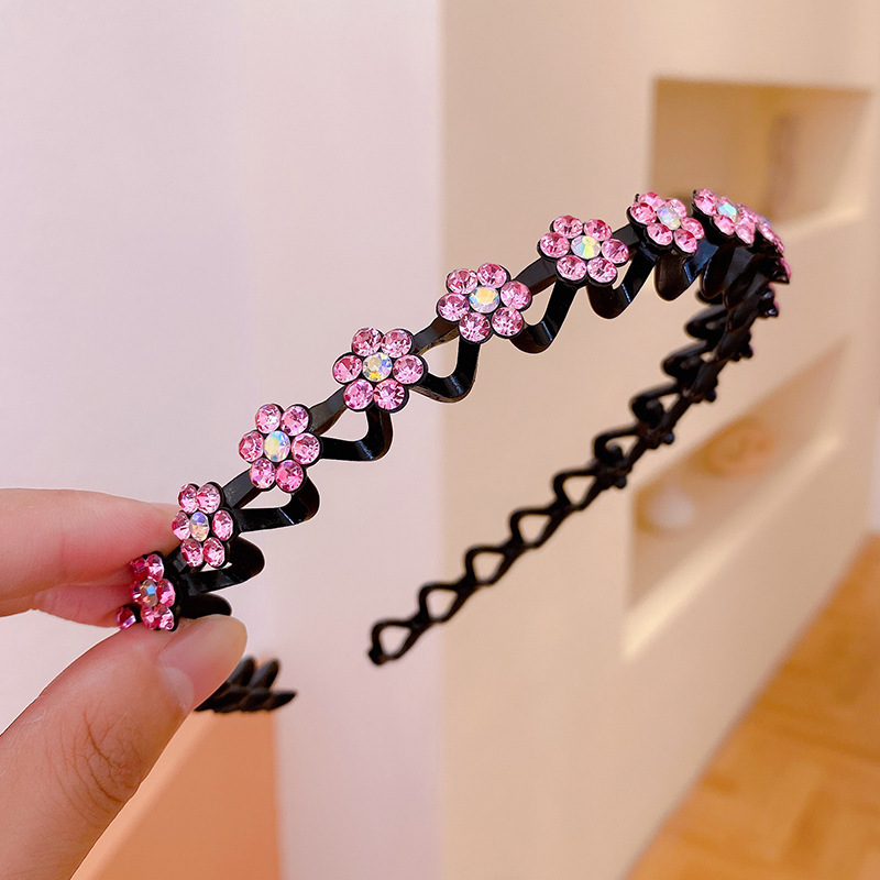 Women's Rhinestone Wavy Thin Edge With Teeth All-match Pressure Hair Non-slip Headband