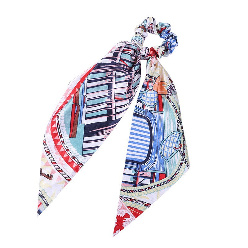 Fashion Long Streamer Printed Fabric Tie Hair Accessory For Ponytail Tie-up Hair Top Cuft - Image 17