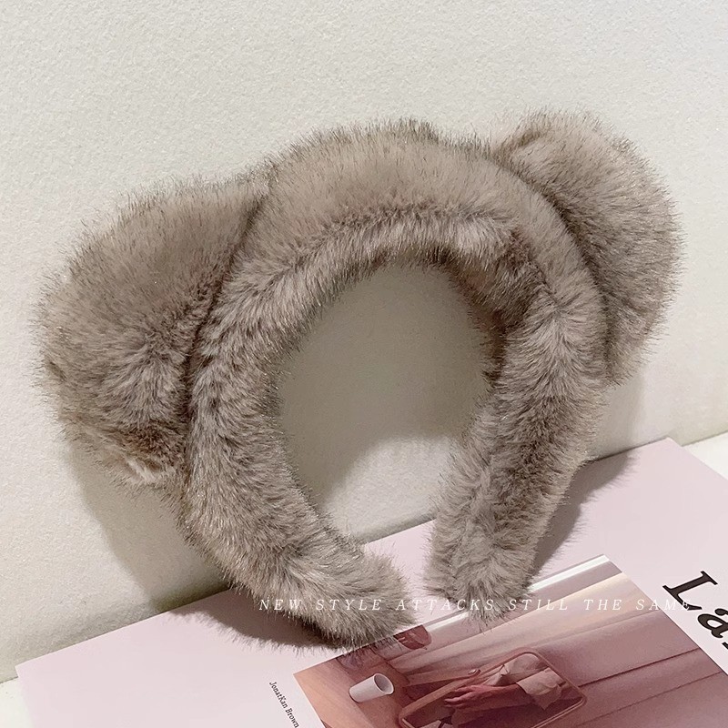 Maillard Fluffy Hair Band High-grade Headdress Face Wash Hair Fixer Wide-brimmed High Skull Hair Bundle - Image 10