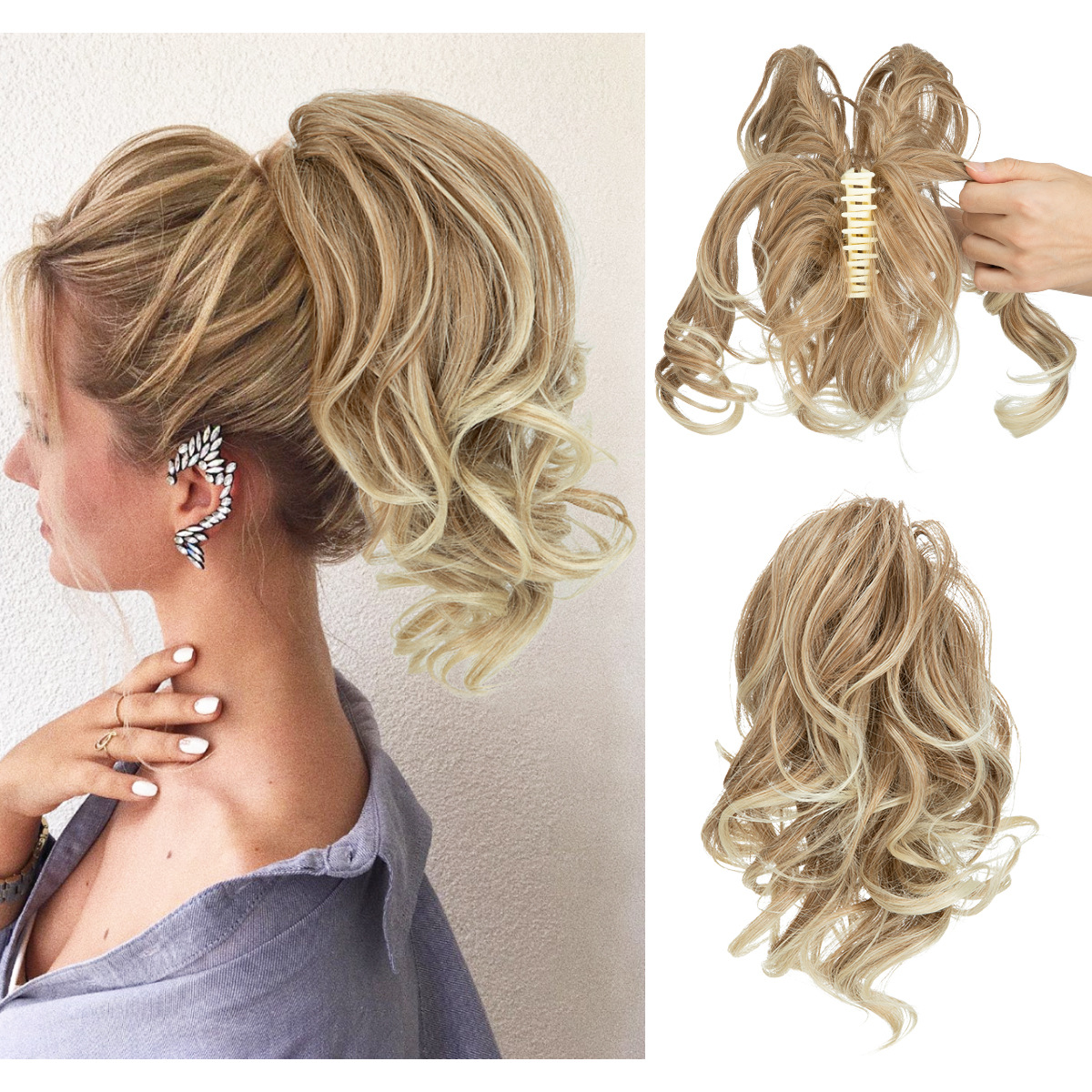 Wig Grip Ponytail Short Female Adjustable Fluffy Natural Short - Image 10