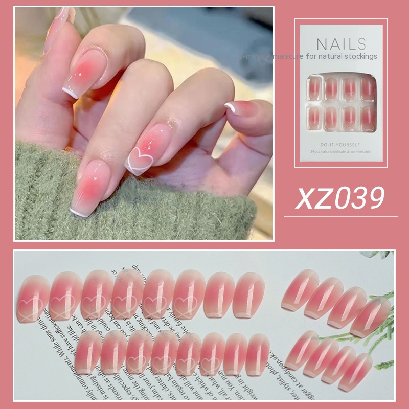 Nail Beauty New Hand-painted Fake Nail Tip Tulip Patch - Image 19