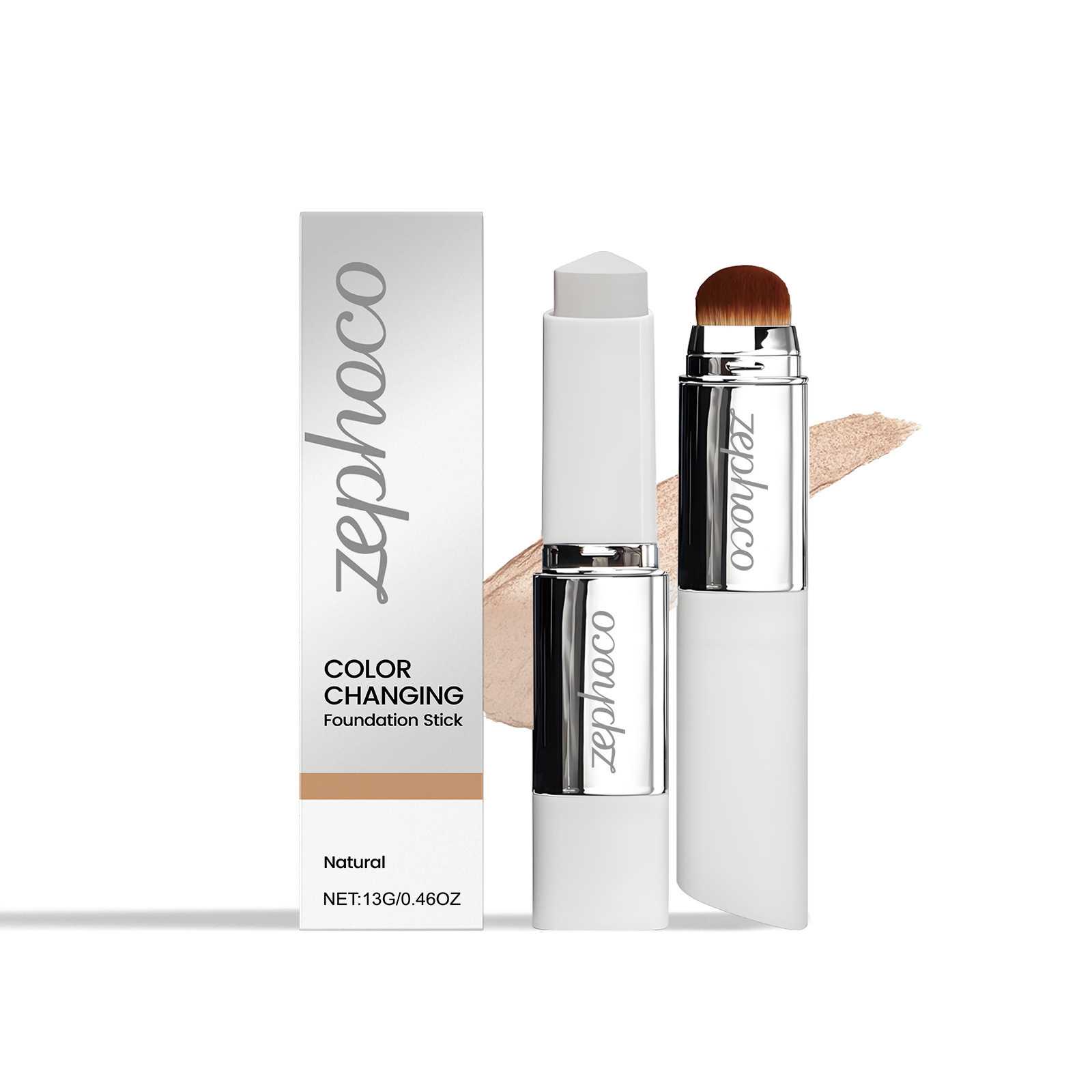 In-stock 2-in-1 Color-changing Foundation Stick With Hydrating Foundation Liquid And Brush - Image 2
