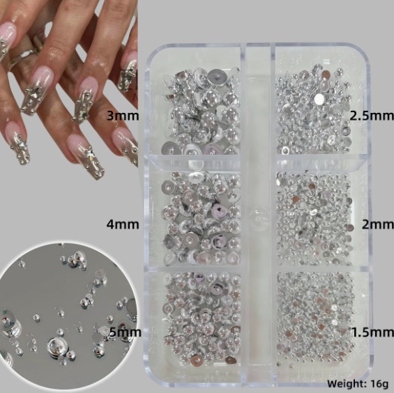 Gold And Silver Half-moon Stars For Nail Decoration - Image 3