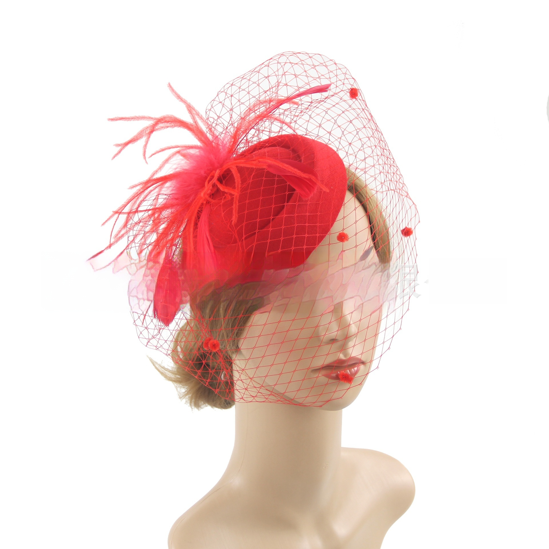 Vintage Bridal Veil Headdress Veil Billycock