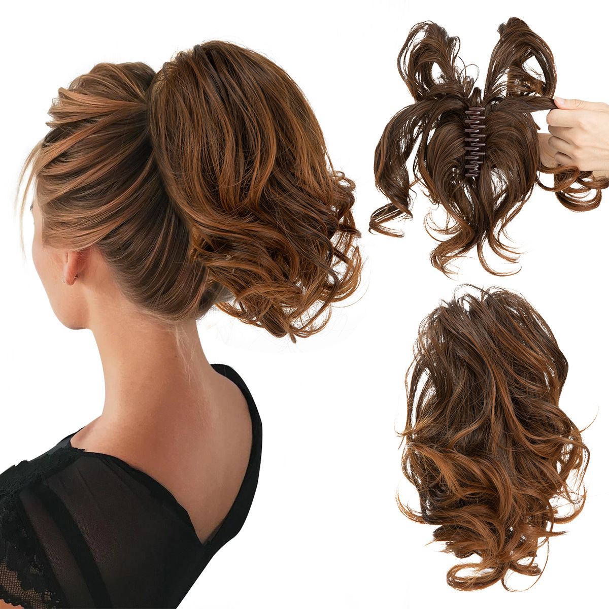 Wig Grip Ponytail Short Female Adjustable Fluffy Natural Short - Image 3