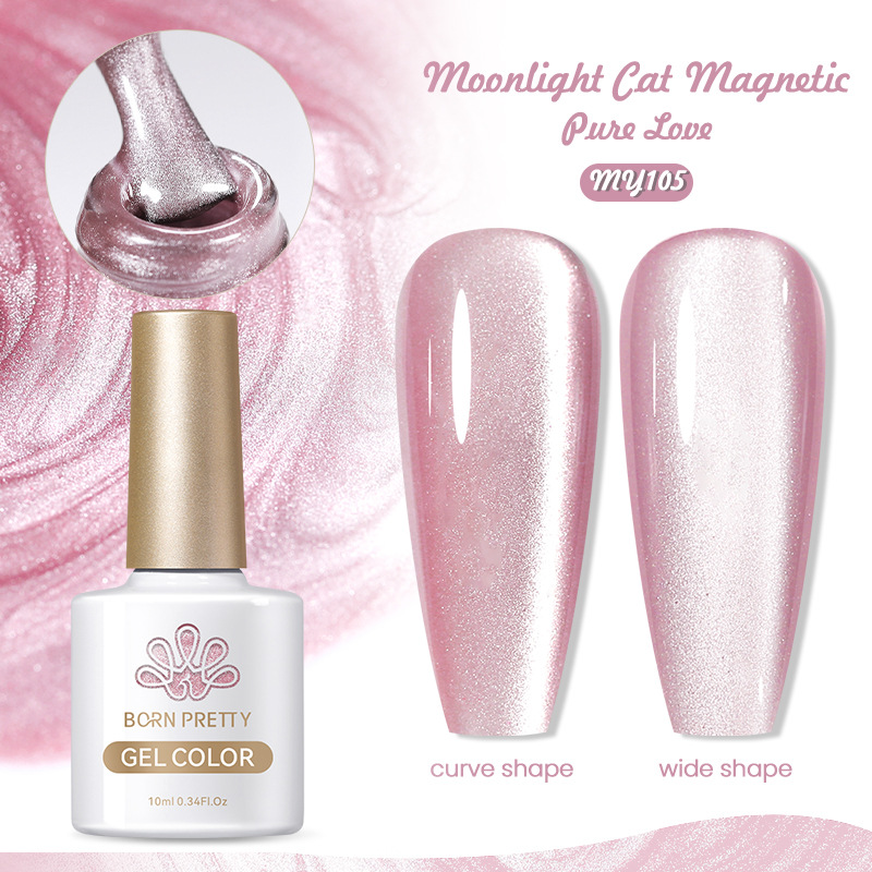 Mirror Porcelain White Cat's Eye White Moonlight Gel Nail Polish - Image 4