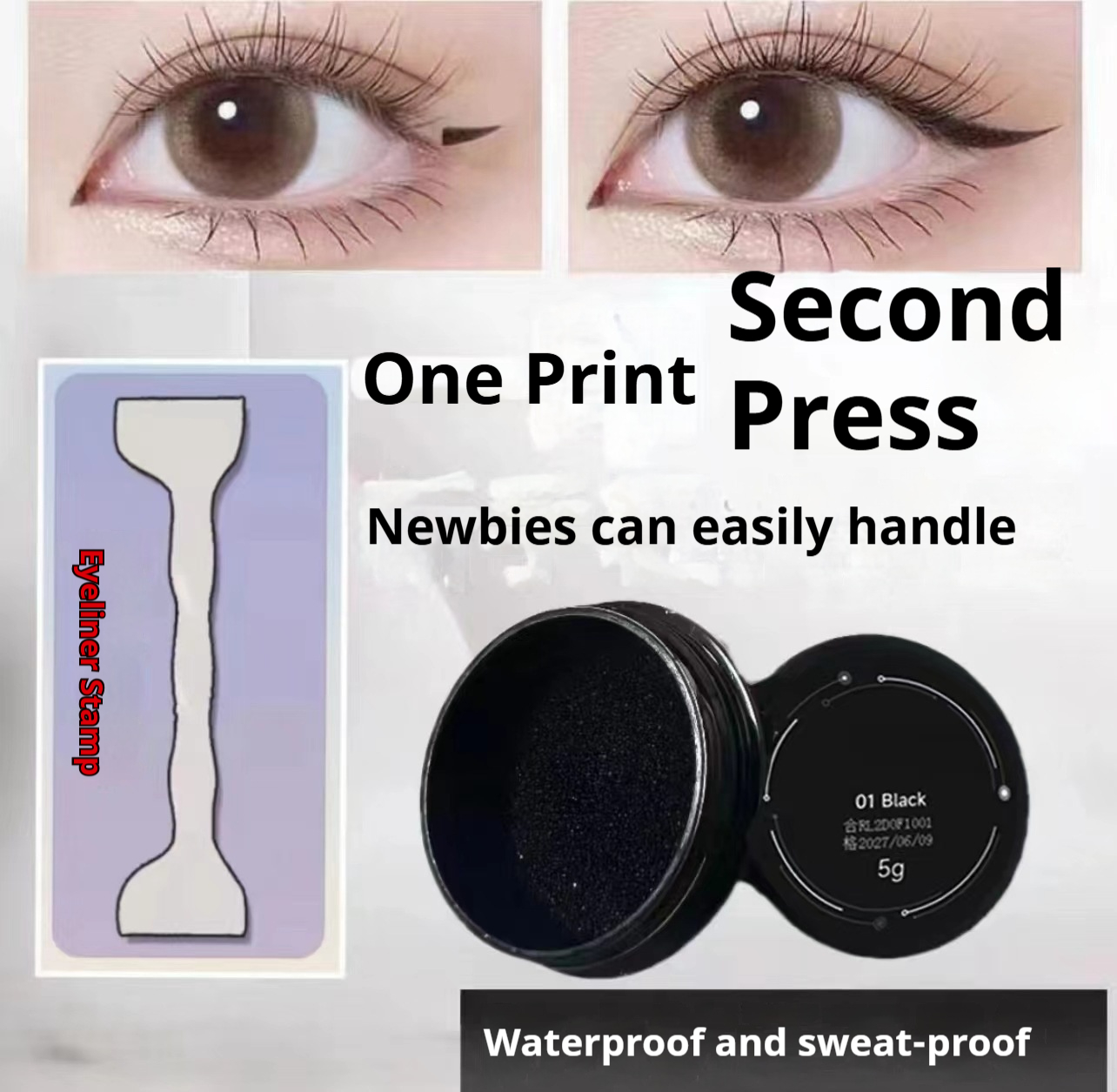Double-headed Eyelash Eyeliner Stamp Pen Suit Quick-drying Waterproof - Image 2