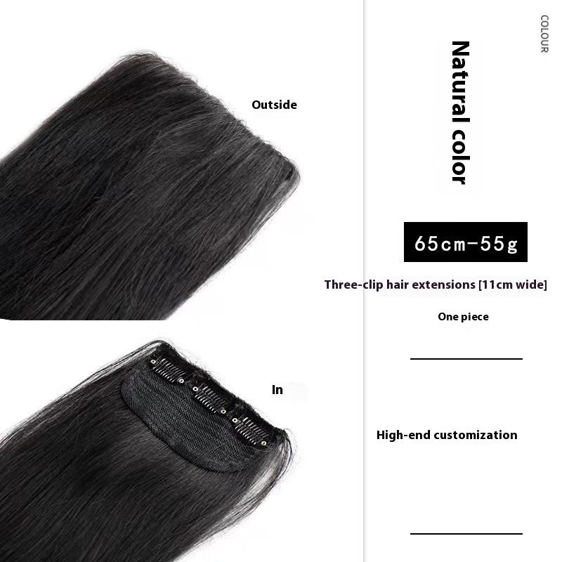 Handmade Natural Edging Straight Hair Multi-piece Wig - Image 8