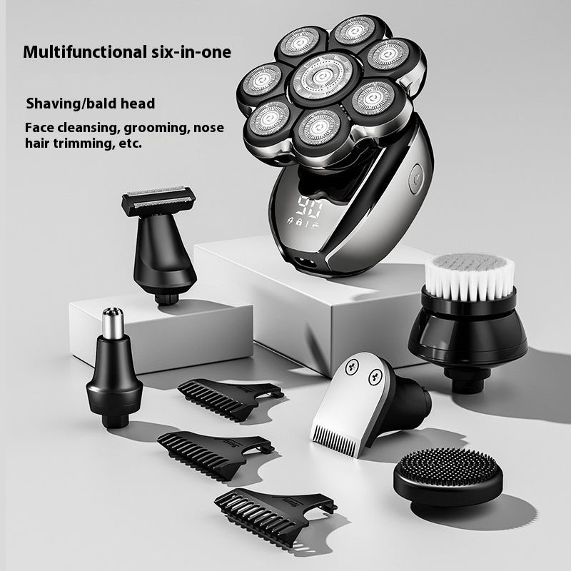 Magnetic Digital Display Eight-knife Head Electric Shaver Head Hair Clipper Rechargeable - Image 2