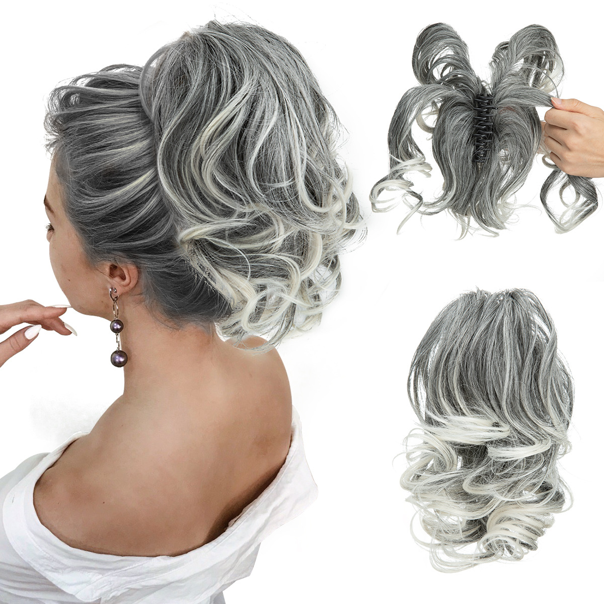 Wig Grip Ponytail Short Female Adjustable Fluffy Natural Short - Image 2