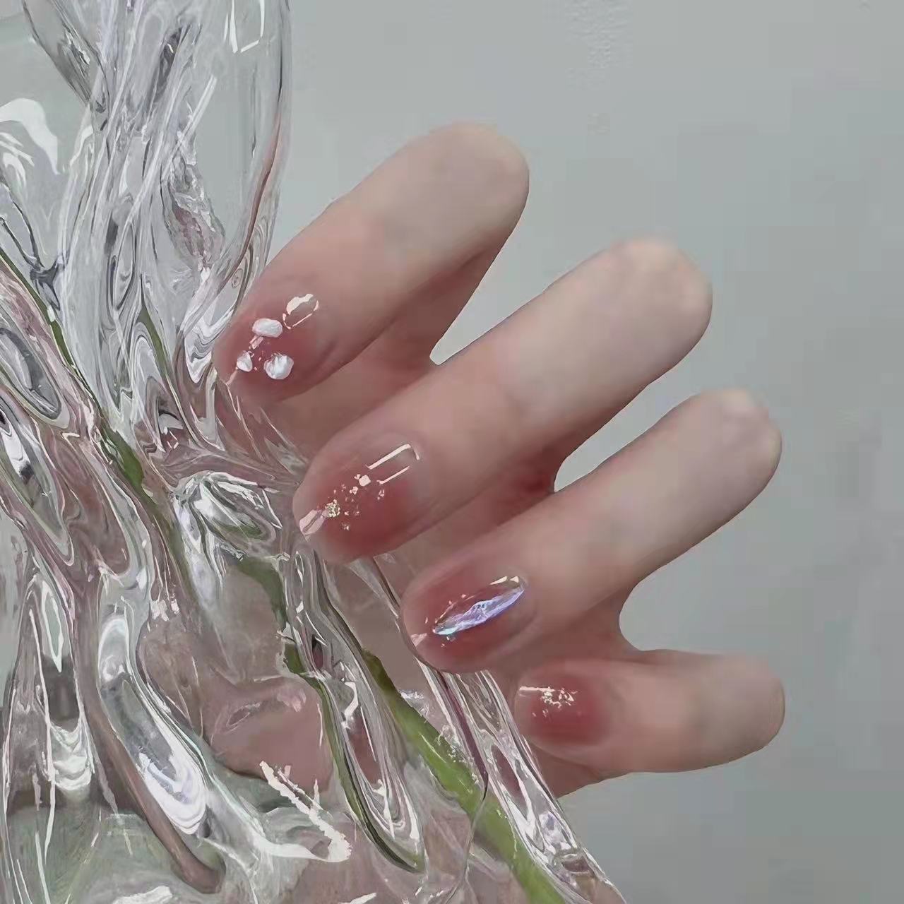 Nail Beauty New Hand-painted Fake Nail Tip Tulip Patch - Image 4