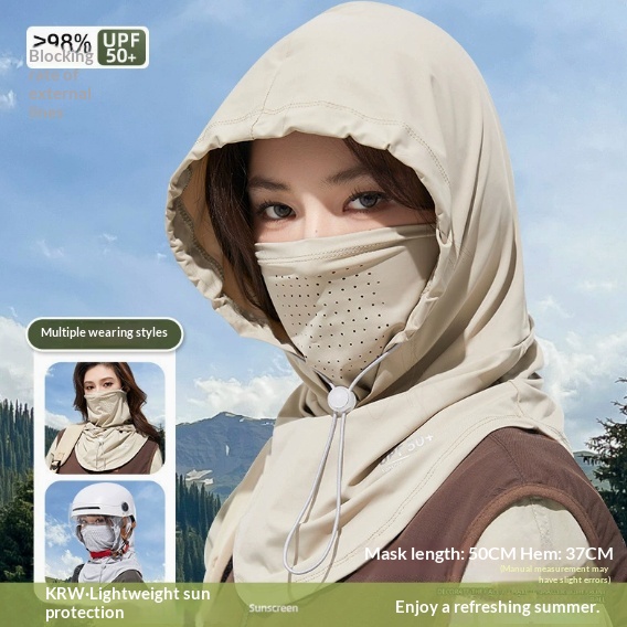 Full-face Sun Protection Mask UV-blocking Breathable One-piece Face Shield For Cycling
