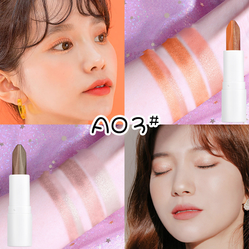 Gradient Velvet Highlight Double Tube Six Color Eye Shadow Stick - Image 3