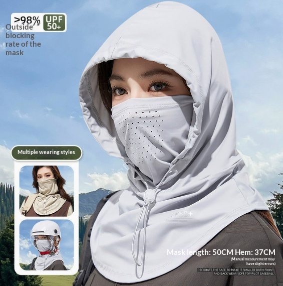 Full-face Sun Protection Mask UV-blocking Breathable One-piece Face Shield For Cycling - Image 10