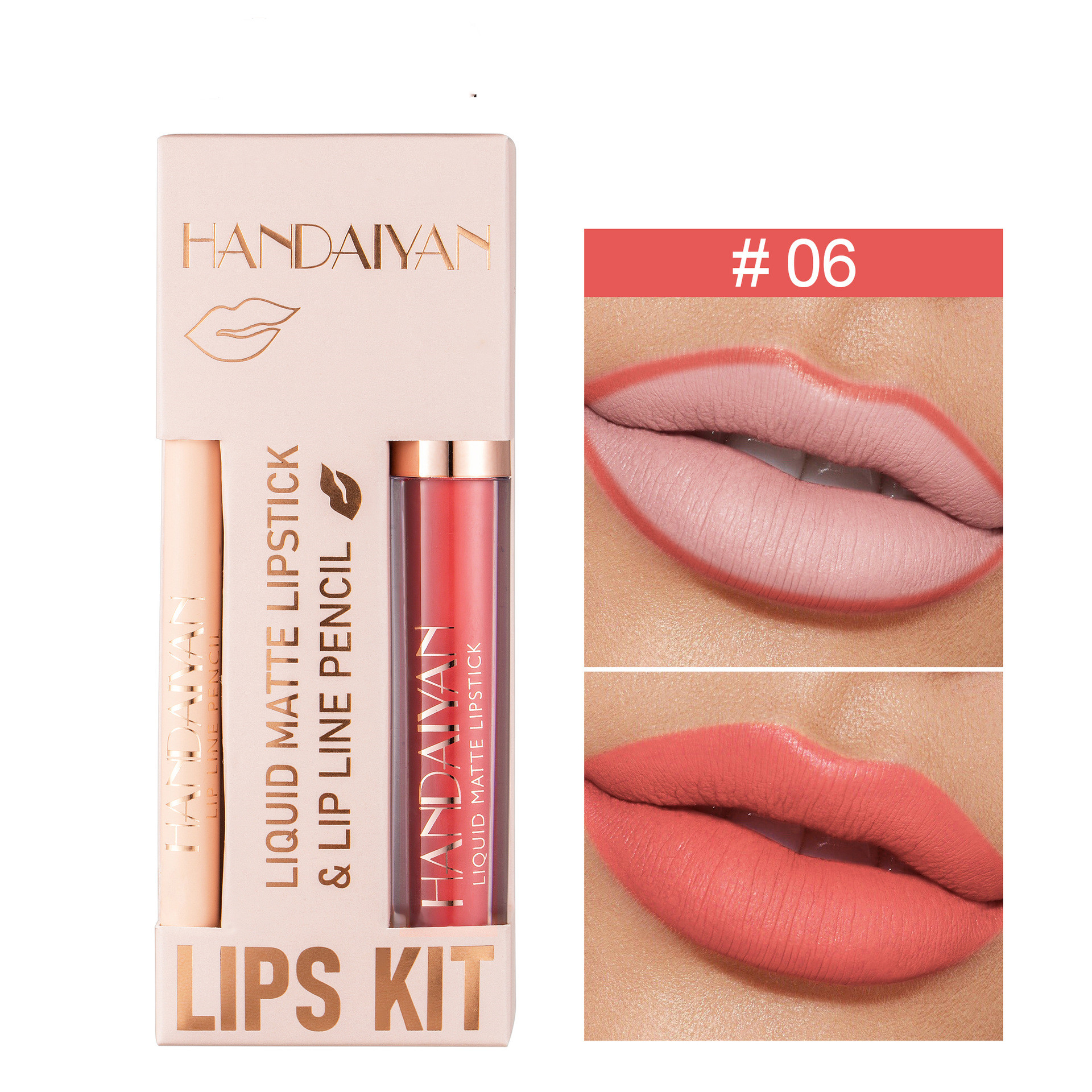Liner Lip Glaze Set Waterproof No Stain On Cup Velvet Matte Lipstick - Image 6