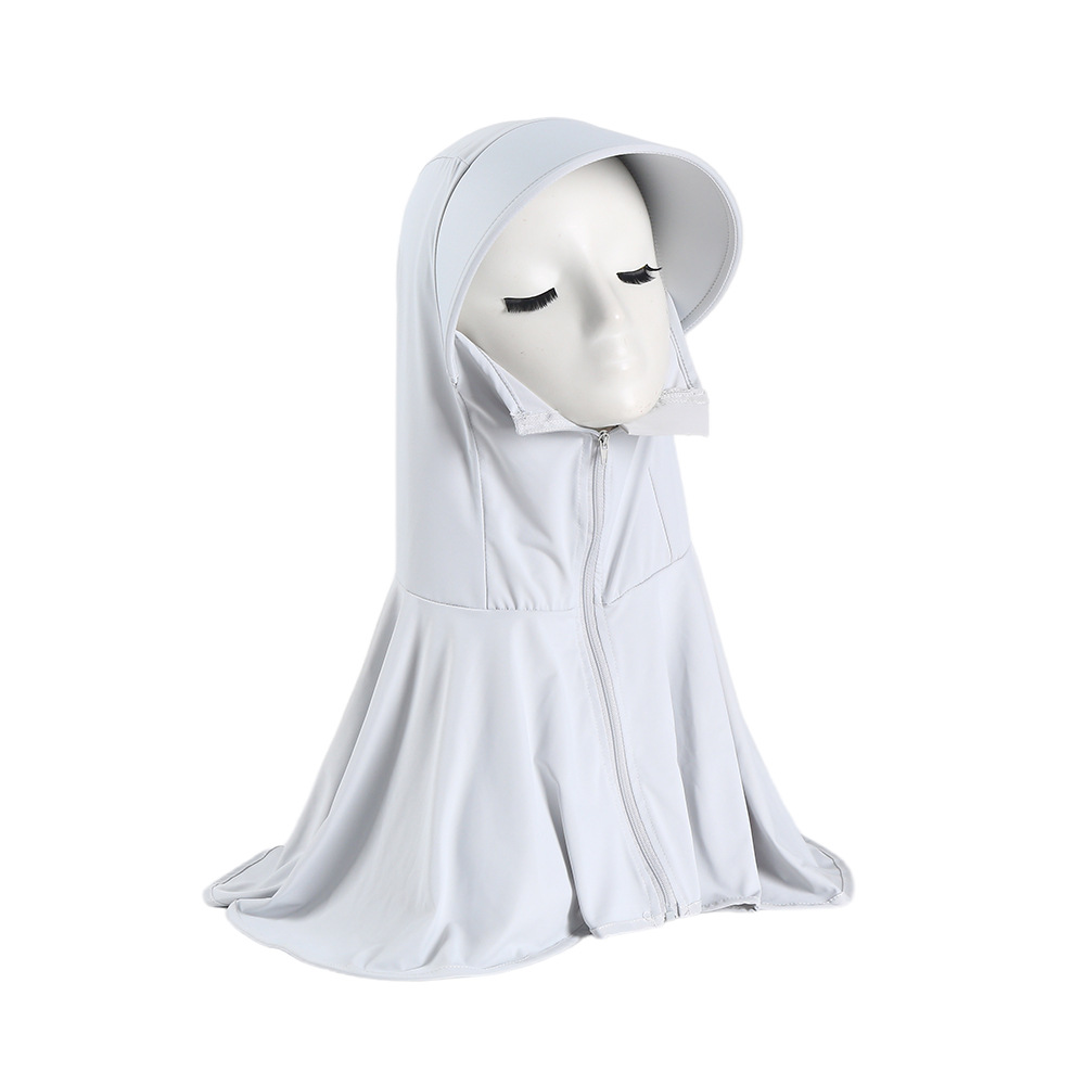 Womens Breathable, Sheer Raw-Silk Ice-Silk Sun-Protective Hooded Face MaskShoulder Cape - Image 2
