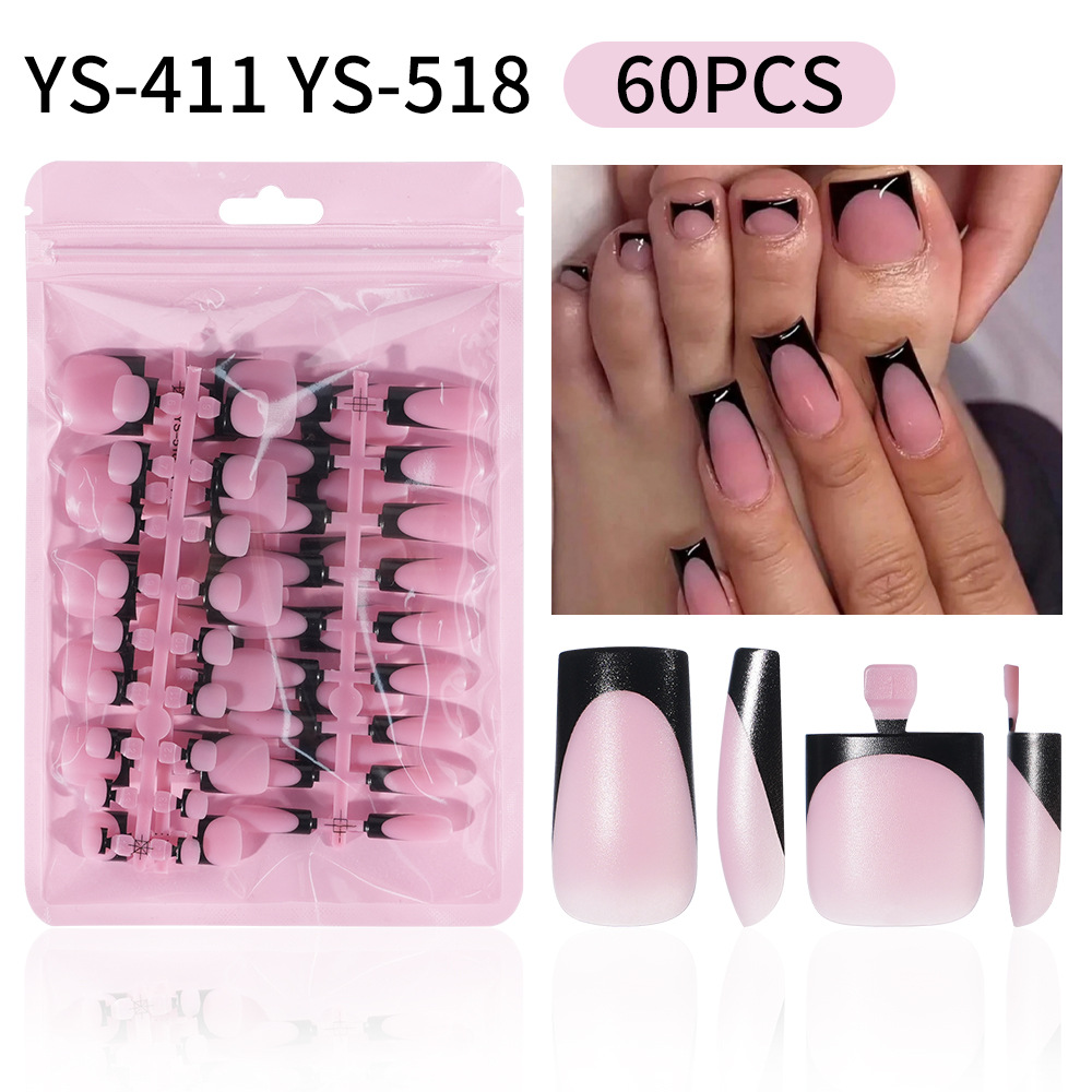 60-piece Set Of Square French Matte Nail Tips - Image 2