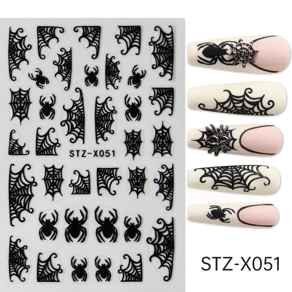 Nail Art Stickers Valentines Day Black-and-white Heart French-style With Irregular Line Designs - Image 19