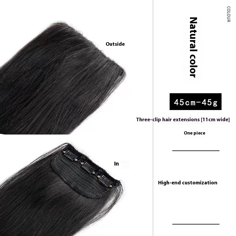 Handmade Natural Edging Straight Hair Multi-piece Wig - Image 6